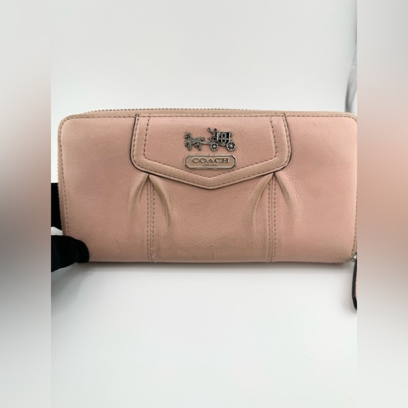 Coach Madison Pleated Zip Around Wallet Pink with Silver Hardware - Picture 6 of 11